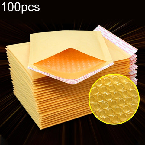100pcs Kraft Paper Envelope Bag Express Bubble Bag Packaging Bag, Size: 15x18+4cm, 15x18+4cm