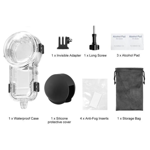 For Insta360 X5 PULUZ 60m Waterproof Sealed Diving Case with Silicone Lens Cover, Diving Case with Silicone Lens Cover