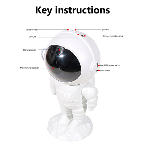 5W Astronaut Starry Sky Projection Lamp USB Night Light, 3