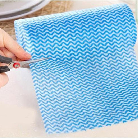 50 Sheets Non-Woven Disposable Washing Towels Dishcloth, Orange, Blue, Red, Green