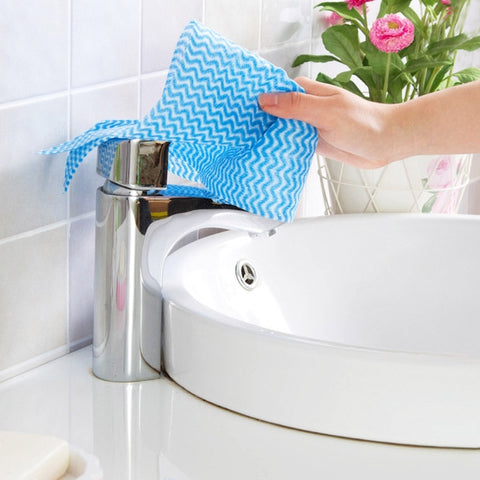50 Sheets Non-Woven Disposable Washing Towels Dishcloth, Orange, Blue, Red, Green
