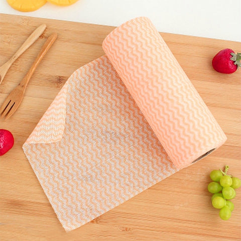 50 Sheets Non-Woven Disposable Washing Towels Dishcloth, Orange, Blue, Red, Green