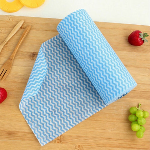 50 Sheets Non-Woven Disposable Washing Towels Dishcloth, Orange, Blue, Red, Green