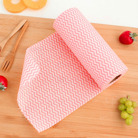 50 Sheets Non-Woven Disposable Washing Towels Dishcloth, Orange, Blue, Red, Green