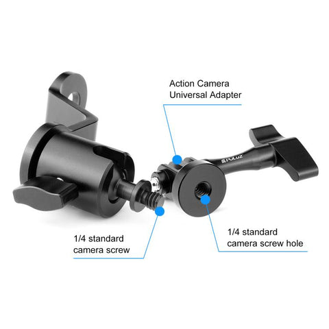 PULUZ Motorcycle Rearview Mirror Aluminum Alloy Action Camera Holder Mount, Rearview Mirror Mount