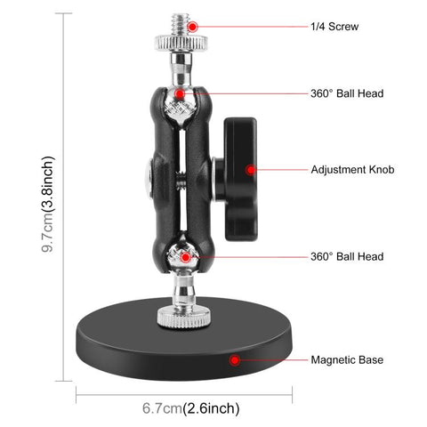 PULUZ Magnetic Pea-Style Clip Mount Holder with Mount Adapter & Long Screw, Magnetic Pea-Style Clip