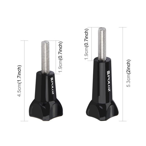 PULUZ Plastic Thumb Knob Standard Long Screw + Short Screw for DJI, Insta360, GoPro and Other Action Cameras, 2 Screws (Plastic)