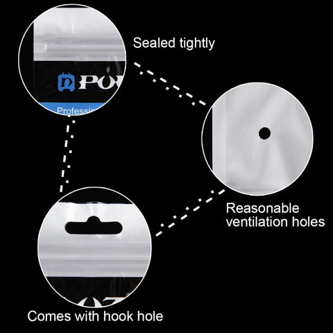 10 PCS PULUZ 33cm x 23.5cm Hang Hole Clear Front White Pearl Jewelry Zip Lock Packaging Bag(Size: XL), Size: XL