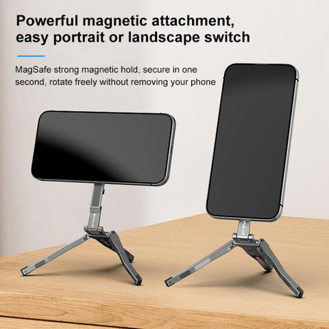 Foldable MagSafe Magnet Tripod Desk Phone Mount Handle Bracket, Desk Phone Mount
