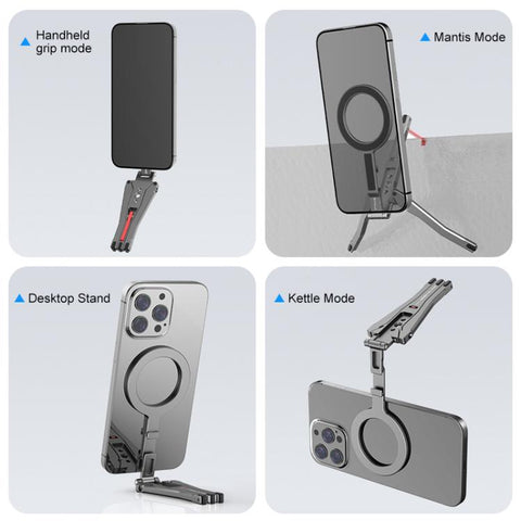 Foldable MagSafe Magnet Tripod Desk Phone Mount Handle Bracket, Desk Phone Mount