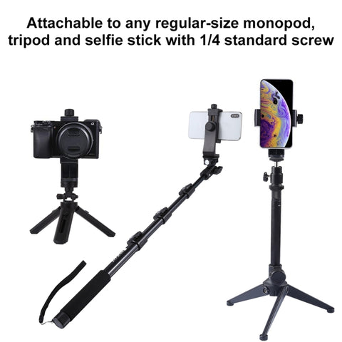 PULUZ 360 Degree Rotating Universal Horizontal Vertical Shooting Phone Clamp Holder Bracket for iPhone, Galaxy, Huawei, Xiaomi, Sony, HTC, Google and other Smartphones, Horizontal Vertical Clamp