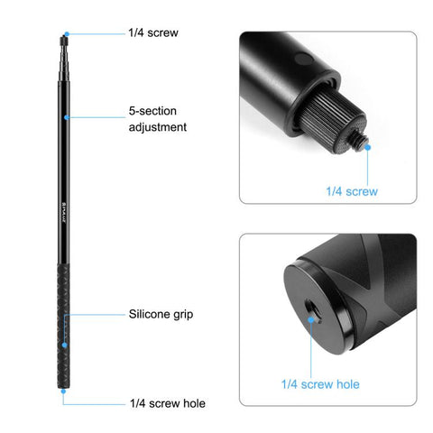 PULUZ 3m Metal Selfie Stick Monopod  for Insta360 One RS / X2 / X3, 3m Monopod