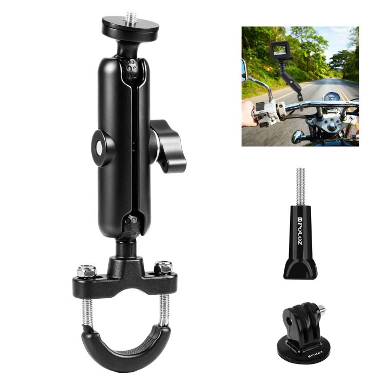 PULUZ Motorcycle Handlebar Fixed Mount U-Bolt Base Holder for DJI, Insta360, GoPro and Other Action Cameras, Handlebar Mount