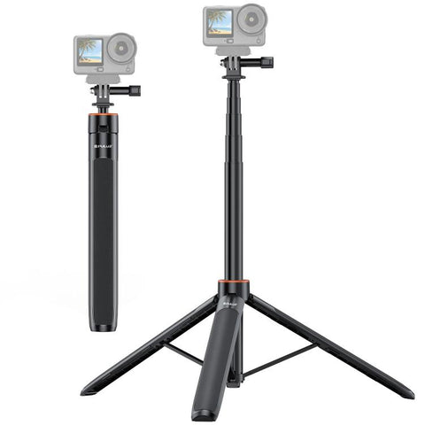 PULUZ 1.3m Action Camera Selfie Stick Tripod Vlog Live Streaming Holder, 1.4m Action Camera Tripod