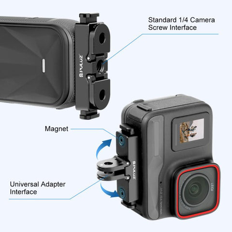 For Insta360 X5 / Ace Pro / Pro 2 PULUZ Aviation Aluminum Quick Release Base Adapter Bracket, Aluminum Quick Release Base