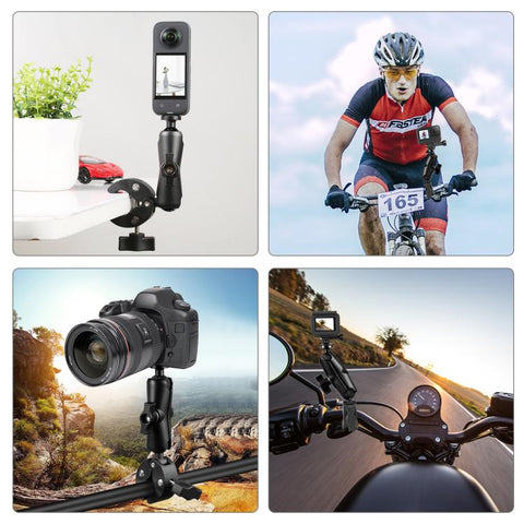 PULUZ Motorcycle Crab Clamp Handlebar Fixed Mount Holder for DJI, Insta360, GoPro and Other Action Cameras, Crab Clamp Mount