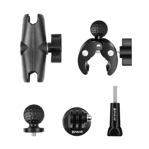 PULUZ Motorcycle Crab Clamp Handlebar Fixed Mount Holder for DJI, Insta360, GoPro and Other Action Cameras, Crab Clamp Mount