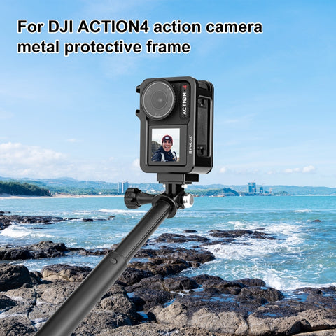 For DJI Osmo Action 4 / 3 PULUZ Metal Cage Expansion Adapter Frame with Cold Shoe, For DJI Osmo Action 4 / 3 Metal Cage