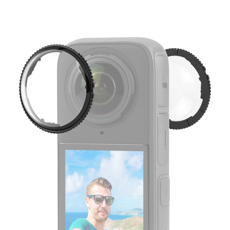 For Insta360 X4 PULUZ Rotation Optical Glass Lens Guard  Protective Cover, For Insta360 X4 Glass Lens Guard