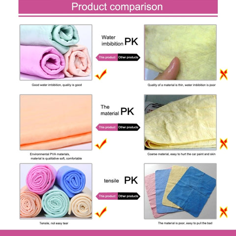 KANEED Synthetic Chamois Drying Towel Super Absorbent PVA Shammy Cloth for Fast Drying of Car, Size: 43 x 32 x 0.2cm, Drying Towel Super Absorbent PVA Shammy Cloth, UK Stock Drying Towel Super Absorbent PVA Shammy Cloth                                 ...