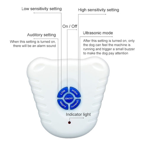 Ultrasonic Bark Stop Collar, (White)