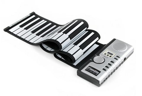 Datopal 61 Key Roll Up Soft Keyboard Piano MIDI, 61 Standard Keys  White