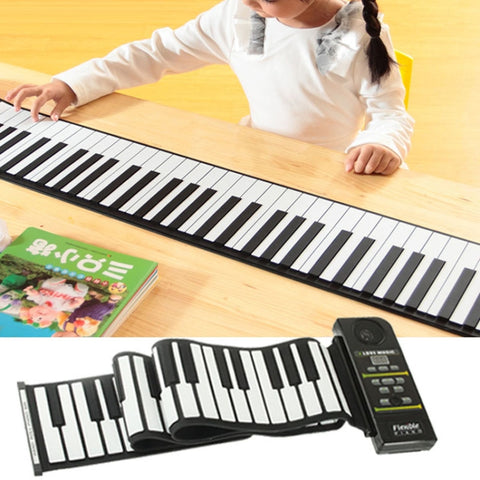 88 Keys Portable MIDI Silicone Flexible Roll Up Piano, Keyboard: 133 x 14.2 x 0.6cm, 88 Keys Roll Up Piano