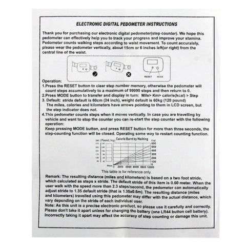 Multifunction Digital Electronic Pedometer Step Counter, Step Counter