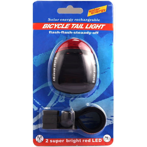4 Flash Mode Available Solar Energy Rechargeable Bicycle Tail Light with 2 Red LED, Solar Energy Bicycle Tail Light