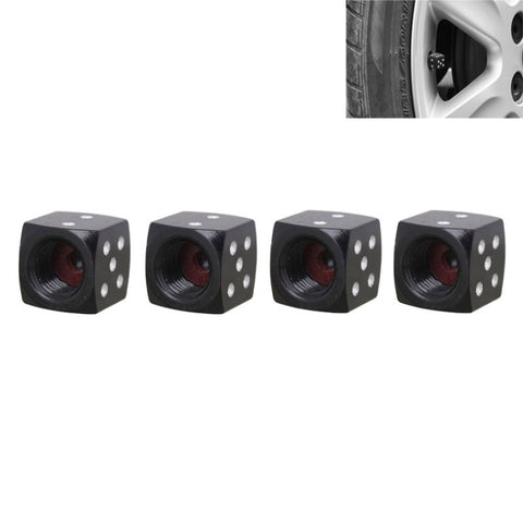 Universal 8mm Dice Style Aluminium Alloy Car Tire Valve Caps, Pack of 4, Dice Style 5, Dice Style  5, Dice Style 4, Dice Style, Dice Shape 5
