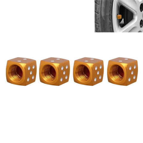Universal 8mm Dice Style Aluminium Alloy Car Tire Valve Caps, Pack of 4, Dice Style 5, Dice Style  5, Dice Style 4, Dice Style, Dice Shape 5