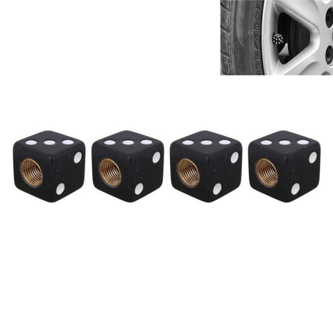 Universal 8mm Dice Style Plastic Car Tire Valve Caps, Pack of 4, Dice Shape 3 Magenta, Dice Shape 3, Dice Style 3