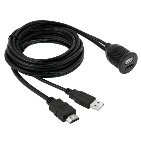 USB 2.0 & HDMI (Type-A) Male to Female Extension Cable, Length: 2m, USB 2.0 & HDMI (Type-A) Male to Female