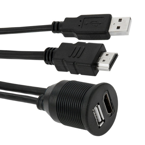 USB 2.0 & HDMI (Type-A) Male to Female Extension Cable, Length: 2m, USB 2.0 & HDMI (Type-A) Male to Female
