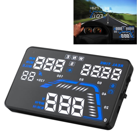 Q7 5.5 inch Car GPS HUD Vehicle-mounted Head Up Display Security System, Support Speed & Real Time & Altitude & Over Speed Alarm & Satellite Number, etc., Q7