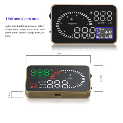 X6 3.5 inch Car OBDII / EUOBD HUD Vehicle-mounted Head Up Display Security System, Support Speed & Water Temperature & Speed Alarm & Fuel Consumption & Battery Voltage, etc., X6