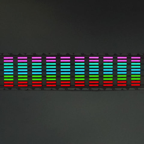 5 Colors Car Music Rhythm Lamp Car Sticker Equalizer with Car Charger, Size: 70cm x 16cm, 70 x 16cm