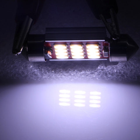 2 PCS 39mm 3.5W 180LM White Light 12 LED SMD 4014 CANBUS License Plate Reading Lights Car Light Bulb, 3.5W 39mm