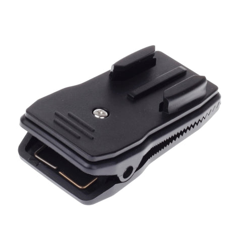 360 Degree Rotation J Shape Backpack Hat Clip Fast Clamp Mount for Xiaomi Yi Sport Camera(XM17), J Shape Backpack