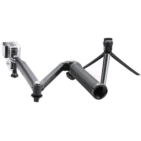 3-Way Multi Function Extendable Monopod Tripod Folding Rotating Arm Camera Handle for DJI, Insta360, GoPro and Other Action Cameras, 3-Way Monopod