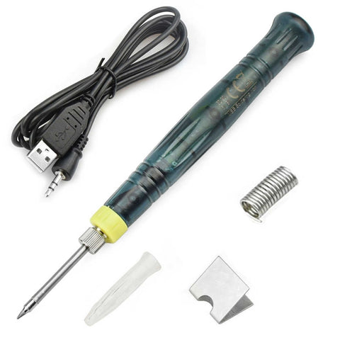 Portable USB Powered Soldering Iron Pen 5V 8W Long Life Tip + Touch Switch Protective Cap Auto Shut Off 25 second, ZD-20U