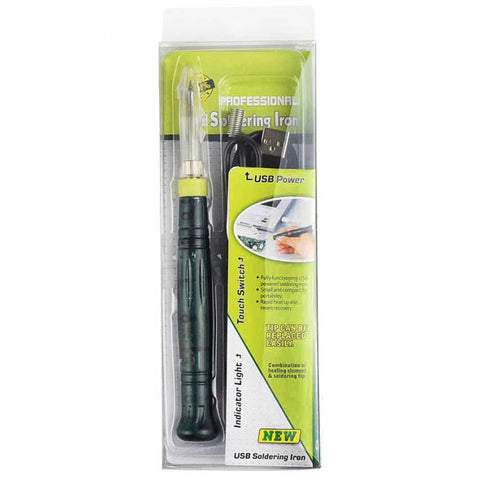 Portable USB Powered Soldering Iron Pen 5V 8W Long Life Tip + Touch Switch Protective Cap Auto Shut Off 25 second, ZD-20U