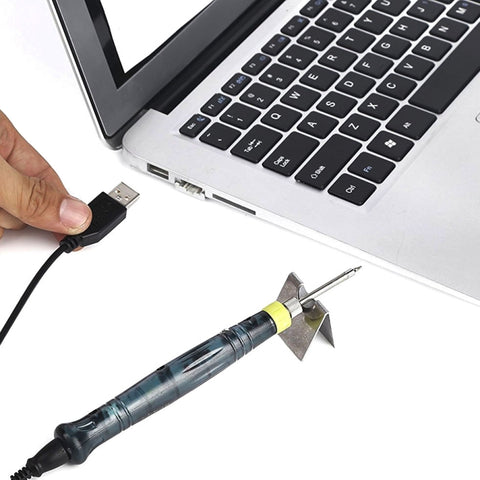 Portable USB Powered Soldering Iron Pen 5V 8W Long Life Tip + Touch Switch Protective Cap Auto Shut Off 25 second, ZD-20U