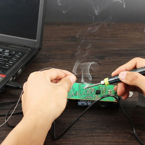 Portable USB Powered Soldering Iron Pen 5V 8W Long Life Tip + Touch Switch Protective Cap Auto Shut Off 25 second, ZD-20U