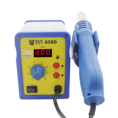 BEST BST-858D AC 220V 50Hz 650W LED Displayer Adjustable Temperature Unleaded Hot Air Gun with Helical Wind, BST-858D EU Plug, BST-858D US Plug