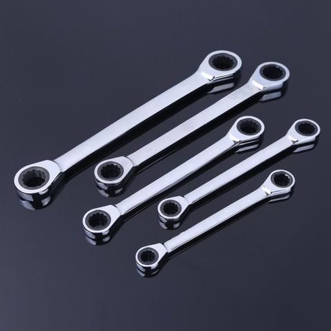 Professional Double-head Ratchet Wrench Set, 5 PCS/Set