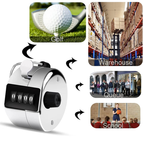 Retro Style 0.8 inch 4-digit Screen Mechanical Manual Metal Counter, Manual Metal Counter
