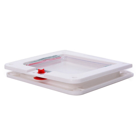 Cat / Small-scale Dog Friendly Transparent Flap, Universal 4 Way Locking, White