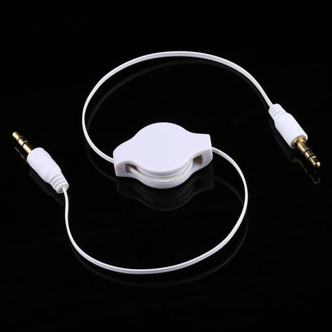 Aux Audio Cable 3.5mm Male to Male Retractable Cord, Compatible with Phones, Tablets, Headphones, MP3 Player, Car/Home Stereo & More, Length: 11cm  to 80cm