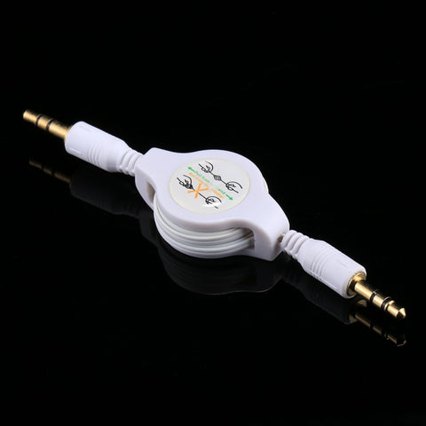 Aux Audio Cable 3.5mm Male to Male Retractable Cord, Compatible with Phones, Tablets, Headphones, MP3 Player, Car/Home Stereo & More, Length: 11cm  to 80cm